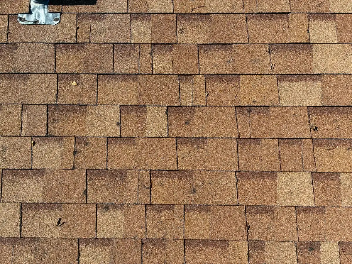 Chalk-marked hail damage documented for a roof insurance claim